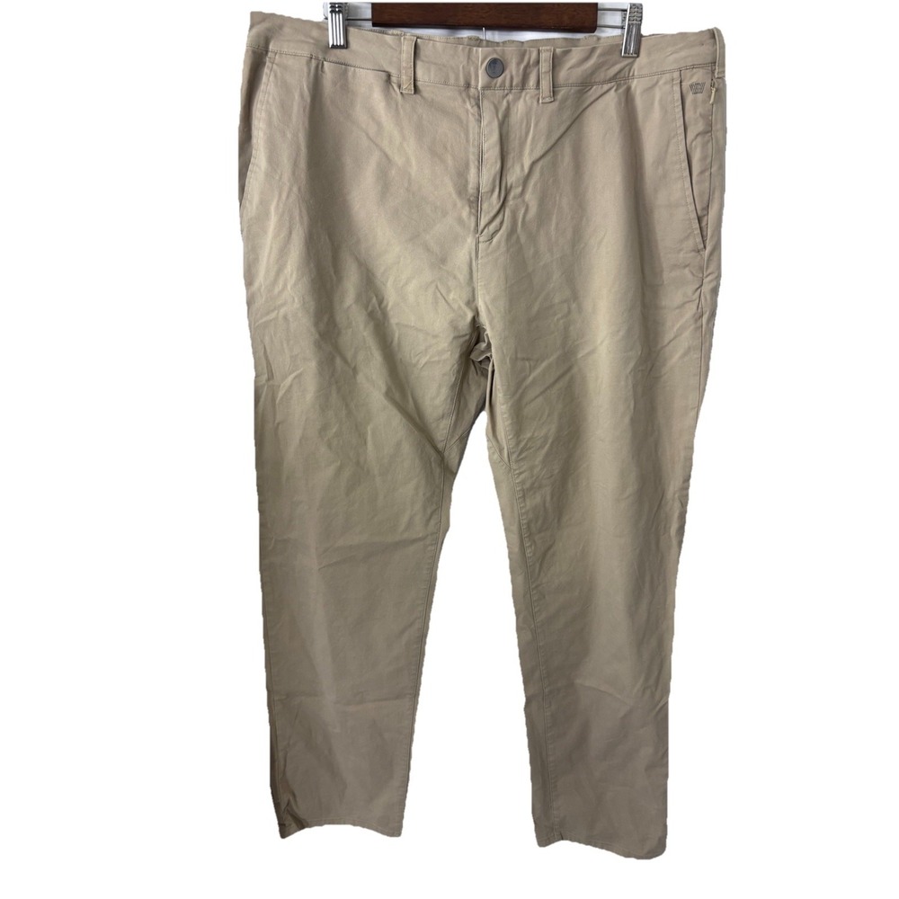 Mack Weldon Tech Pants Mens 38x31‎ Straight Lightweight Stretch Golf Tan
